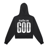 Fleeced Zip-Up Cropped Hoodie